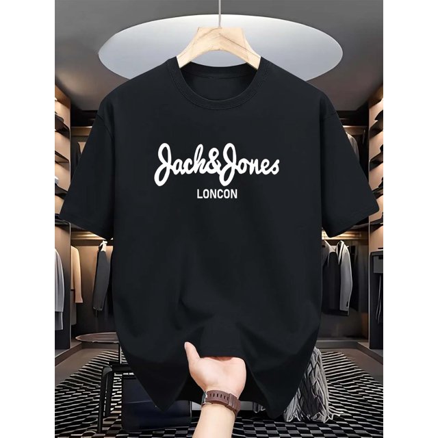 Camiseta con estampado de Jack Jones para hombre, diseño único, cómoda e informal para verano, elegante y versátil camiseta de manga corta para verano. Camiseta deportiva para el tiempo libre.