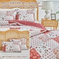 thumbnail image 5 of Joyreap 2 Pieces Floral Patchwork Quilt Set Twin, Burgundy Red n White Flowers Design, Smooth Soft Microfiber Quilt, Bedspread Bed Cover for All Season, 68x86 inches, 5 of 14