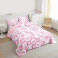 thumbnail image 3 of Feelyou Initial R Letter Queen Comforter Set for Teens, Love Heart Bowknot Bedding Sets, Pink Princess Style Reversible Bedding Comforter Set, Ultra Soft Bedroom Decor, 3 Pieces, 3 of 8