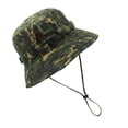 thumbnail image 2 of Camouflage Boonie Hat Ripstop Bucket Hat with Chin Strap for Sports Hunting Fishing Sun Protection (Army Green Camouflage）, 2 of 6