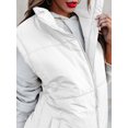 thumbnail image 5 of KelaJuan Women Winter Quilted Vest Casual Sleeveless Zipper Closure Stand Collar Solid Color Waistcoat Winter Warm Outwear, 5 of 6