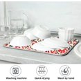 thumbnail image 6 of GZHJMY Dish Drying Mat Red Flower Pattern Absorbent Drying Pad Kitchen Heat Resistant Countertop Protector 18" × 24", 6 of 6