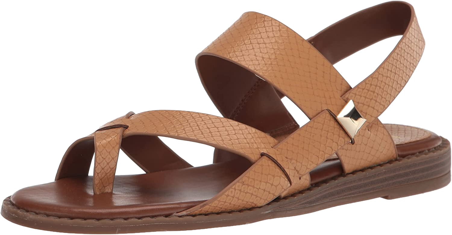 Franco Sarto Womens Gans Flat Sandal 9 Camel - Walmart.com