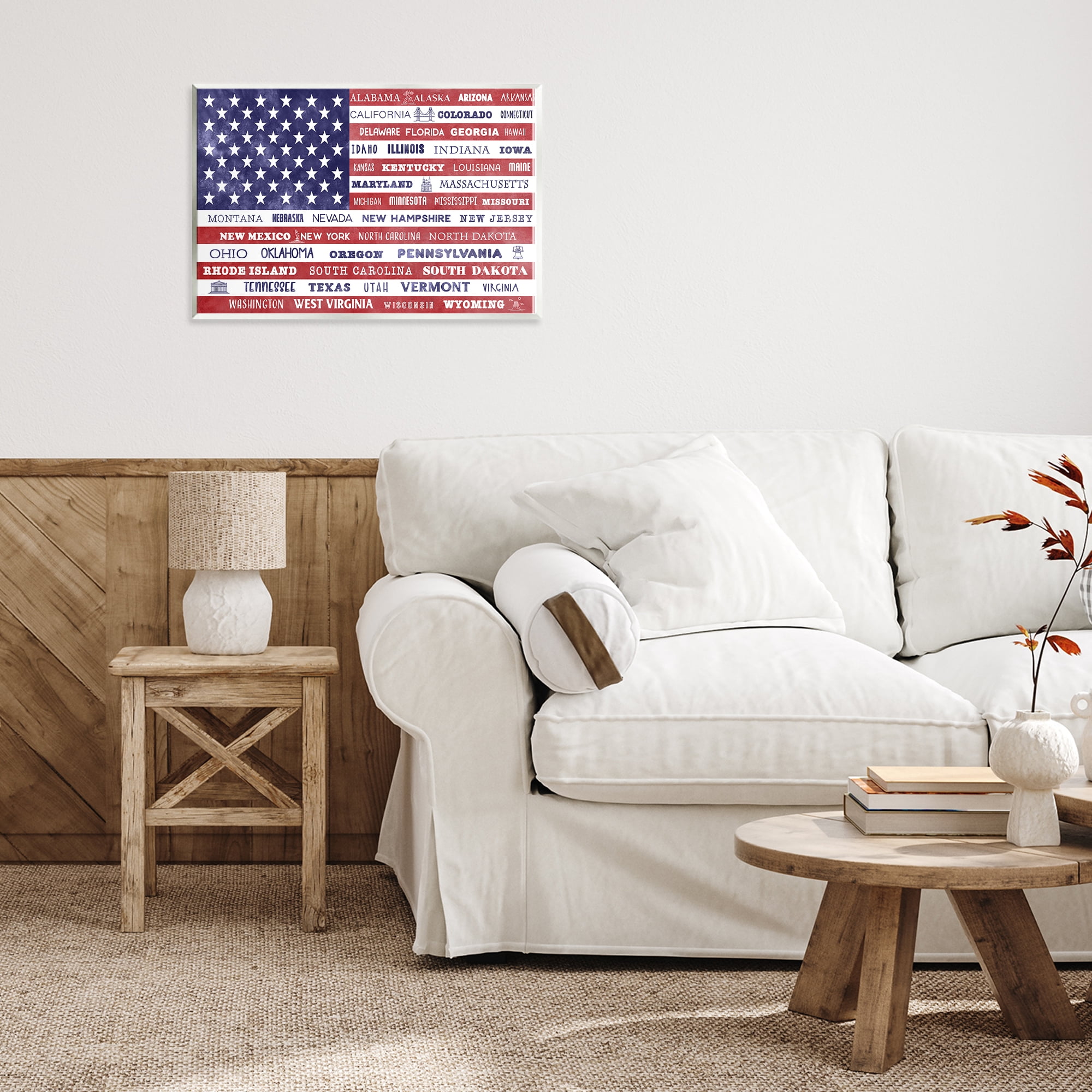Stupell Industries States Of America Flag Wall Plaque Art, design by Daniela Santiago
