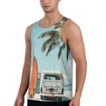 thumbnail image 2 of Logiee Vintage Surf Van Beach Print Men's Workout Tank Top,Quick Dry Workout Tank Top,Gym Muscle Tee,Fitness Bodybuilding Sleeveless T Shirt-Medium, 2 of 7