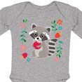 thumbnail image 4 of Inktastic Woodland Raccoon Spring Flowers Girls Long Sleeve Baby Bodysuit, 4 of 5