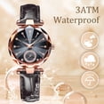 thumbnail image 5 of Women Watch Fashion Diamond Analog Quartz Wristwatches Luxury Ladies Watch with Leather Strap Waterproof Wristwatches Gift for Women, 5 of 7