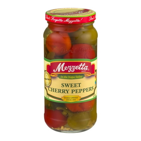 (6 Pack) Mezzetta Sweet Cherry Peppers, 16.0 FL (Best Canned Hot Peppers)