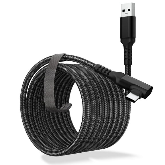 SNADYA VR Link Cable 16' USB to DC for Meta Quest & Pico 4, Nylon Braided Cable for VR Headset Gaming, Black