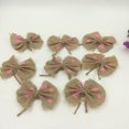thumbnail image 1 of 6pcs Lazo de Arpillera Yute Punto Rosa Artesanal Decoración para Sombrero Hogar Boda Sunnimix Arpillera Arpillera Bowknot, 1 of 2