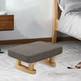 thumbnail image 6 of Bevtee Small Foot Stool, Fabric Ottoman Footstool with Wooden Legs, Footrest Stools with Padded Foam Seat, Dark Gray, 6 of 7