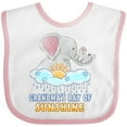 thumbnail image 3 of Inktastic Grandma's Ray of Sunshine Cute Elephants Rainclouds and Sun Boys or Girls Baby Bib, 3 of 4