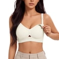thumbnail image 5 of Women Nursing Bras for Breastfeeding, Maternity Sleep Bra, Pregnancy Full Bust Bralettes , Wireless V Neck Bralette, Ultra Comfort Postpartum Essentials Bra, 5 of 6