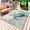 Beige, variant on Teal Sea Turtle Outdoor Rug for Patio/Deck/Porch, Non-Slip Large Area Rug 4 x 6 Ft, Summer Coastal Coral Ocean Linen Texture Indoor Outdoor Rugs Washable Area Rugs, Camping Rug Carpet Runner