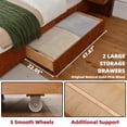 thumbnail image 3 of Queen Size Bed Frame with Storage Drawers & Built-in Nightstands, Wood Bed Frame with Linen Upholstered Headboard, No Box Spring Needed, Ocher, 3 of 10