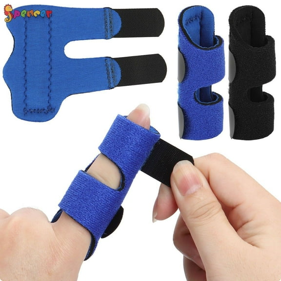 Spencer 2PCS Trigger Finger Splint, Adjustable Finger Support Brace Corrector Bonus Fastening Tape for Sprains, Pain Relief, Mallet Injury, Arthritis, Tendonitis (Blue)