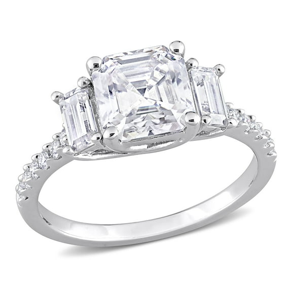Everly Women's Created Moissanite Sterling Silver Engagement Ring
