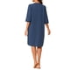 thumbnail image 3 of Pijamas de Día de la Madre INSPIRE CHIC para mujeres, bata de spa de 3/4 de mangas, ropa de casa, batas con cremallera, color azul, 3 of 6