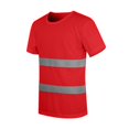 thumbnail image 5 of Men Hi Vis Reflective Quick Dry Safety Shirts Women High Visibility Breathable Mesh Short Sleeve Neon Work Shirt Red M, 5 of 5