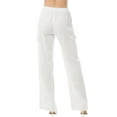 thumbnail image 4 of Made by Olivia Women's Flap Pocket Drawstring Waist Linen Cargo Pants, 4 of 5