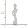 thumbnail image 4 of Sterling Silver Polished & Textured Letter I Initial Chain Slide Made In United States qc8459i, 4 of 5