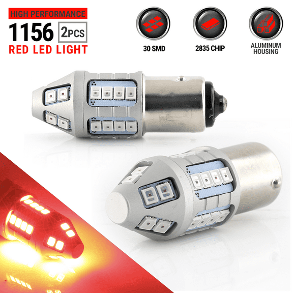 2X 1156 50W High Power 2538 Chip LED Red Turn Signal Brake Tail Lights Bulbs