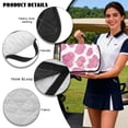 thumbnail image 6 of SEANATIVE Golf Cart Seat Cover, Compatible with EZGO, Club Car, Yamaha, 2-Seater Golf Cart Seat Towel Blanket with 4 Front Pockets, Quick Install, Washable, Pink Cow Print, 6 of 7