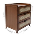 thumbnail image 2 of Wooden Nightstand Bedside Bedroom End Table with 3 Drawers Storage Shelf Stand, 2 of 17
