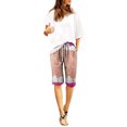 thumbnail image 3 of Trendfront Women's Plus Size High Waisted Colorblock Bermuda Shorts Lightweight Elastic Waist with Pockets Lounge Bottoms, 3 of 5