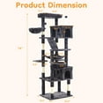 thumbnail image 6 of 73" Multi-Level Cat Tree Tower for Large Cats with Scratching Posts, Condos, Perch, Hammocks & Toys, Large Cat Jungle Gym for Indoor Cats, Ideal for Multi-Cat Households, Grey, 6 of 7
