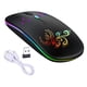 thumbnail image 1 of Ratón inalámbrico Bluetooth BT3.0 BT5.2 2.4G recargable, silencioso, con luces de colores Negro, 1 of 9