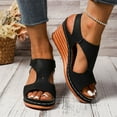 thumbnail image 6 of Bkhluea Womens Sandals Wedge Platform Summer Ankle Strap Open Toe Wedge Dressy Sandals Women Comfortable Walking Low Sandal, 6 of 6