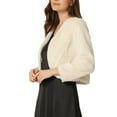 thumbnail image 4 of CHAQUETA CORTA ABIERTO INSPIRAR CHIC PARA MUJER, BOLERO DE FALSO PIEL DE MANGA LARGA, ABRIGO DE INVIERNO L BEIGE, 4 of 6