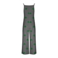 thumbnail image 4 of UPPADA Women's Summer Square Neck Jumpsuits Boho Wide Leg Overalls Casual Floral Print Rompers Beach Outfits with Pockets Vacation Outfit Gray,L, 4 of 6