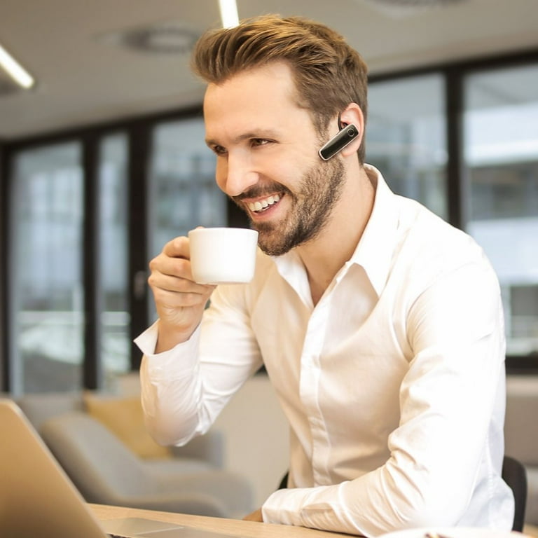 JOYHOOSH Bluetooth Earpiece With MIC, Trucker Headset 50Hrs With Charging Case, In-Ear Headphones Wireless Earphones For Business,Office And Driving