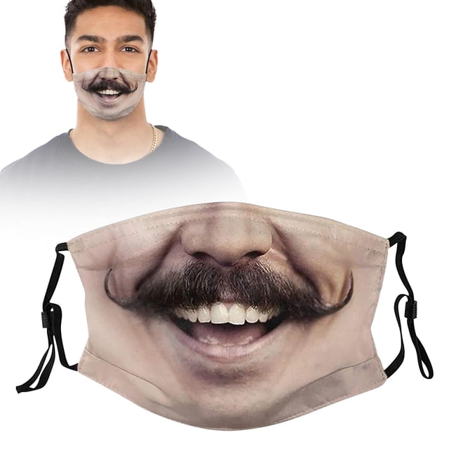 Riforla Masque Facial Drôle Halloween/Cosplay - Réutilisable pour le Cyclisme/les Fêtes Masque Facial A