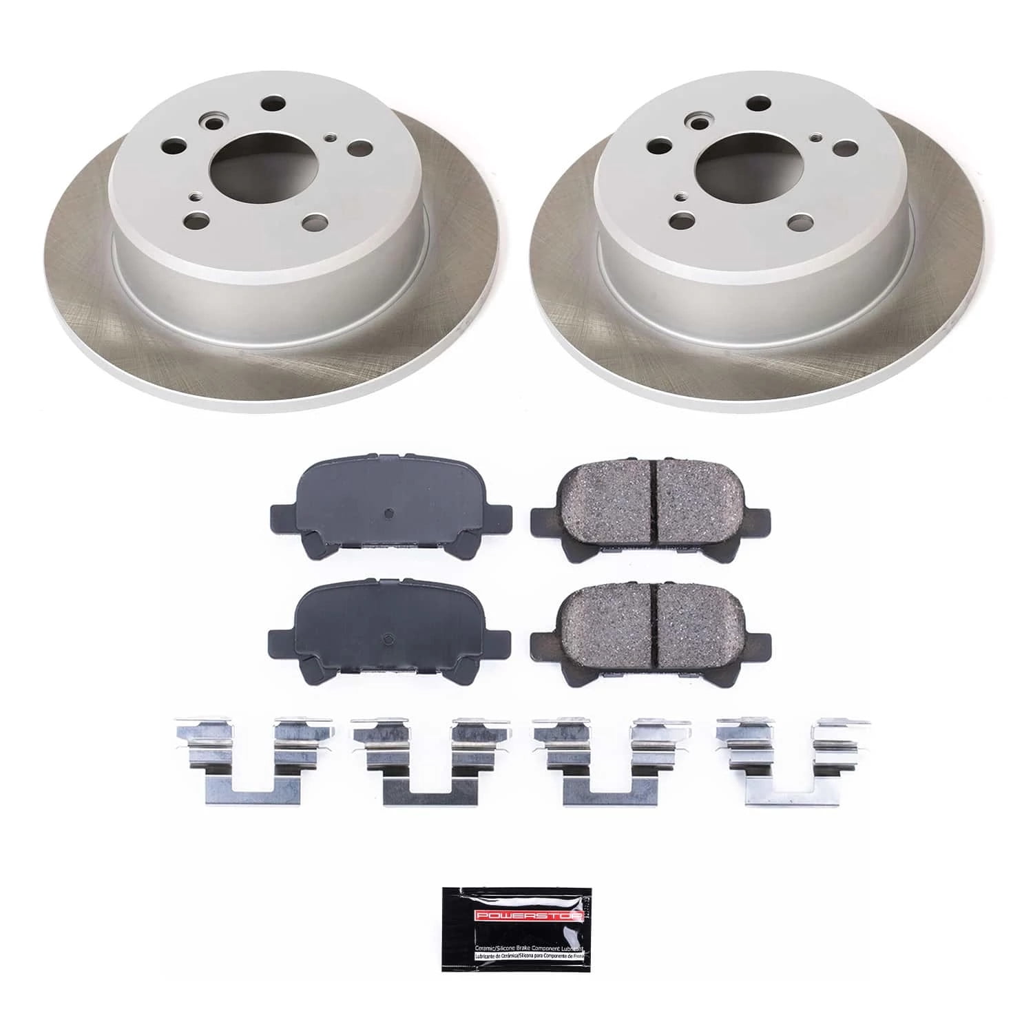 PowerStop Rear Semi-Coated Rotor and Low-Dust Ceramic Brake Pad Kit SC1083