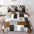 thumbnail image 1 of Erosebridal Geometry Lines Bedding Queen Size,Patchwork Rectangle Comforter Sets with Sheets,Stripe Bedroom Decor,Reversible,Lightweight,7 Pieces, 1 of 5