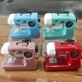 thumbnail image 3 of Portable Sewing Machine Plastics Pink/Blue/Red Home Sewing Accessories Household Crafting Mini Electric Sewing Machine A, 3 of 5