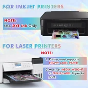Koala Holographic Sticker Paper for Printers,Glossy,60 Sheets Mixed 4 Patterns,Waterproof, Durable, 8.5x11 Printable Vinyl Sticker Paper for Inkjet + Laser