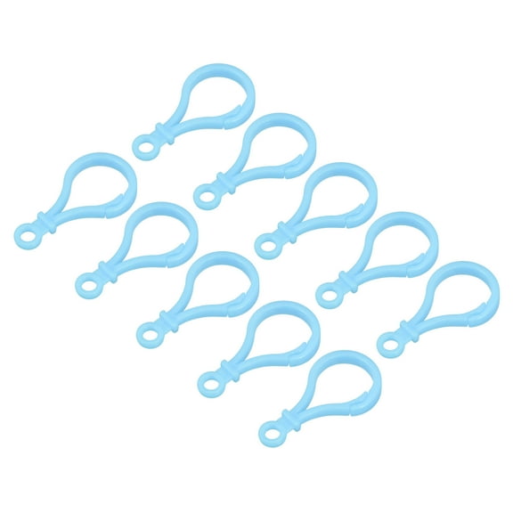 Plastic Lobster Clasps, Claw Snap Clip Hooks for Keychains DIY Light Blue,100Pack