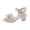 2Beige, variant on Girls Sandals Open Toe Rhinestone Low Block Heeled Party Wedding Flower Girls Shoes Princess Dress Ankle Strap Heels Beige 1.5 Big Kid