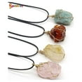 thumbnail image 2 of Spencer Natural Raw Amethyst Stone Pendant Necklace Wire Wrapped Healing Irregular Quartz Stone Pendant Crystal Gemstone Necklace Jewelry, 2 of 7