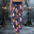 thumbnail image 3 of adviicd Womens Halloween Pajamas Pants Ladies Pumpkins Ghost Pajama Cute Soft Long Bottoms Women Pjs (Light Purple, M), 3 of 5