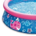 thumbnail image 2 of (Open Box) Summer Waves Quick Set 5ft x 15in Round Inflatable Ring Kiddie Pool, Pink Whale, 2 of 4