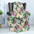 thumbnail image 4 of Floral Soft Flannel Fleece Throw Blanket, Vibrant Flower Bouquet Botanical Beauty Blooms Inspiration Lifestyle Image, Cozy Plush for Indoor and Outdoor Use, 50" x 60", Multicolor, by Ambesonne, 4 of 5