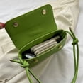 thumbnail image 2 of Bolso de axila para mujer Bolso de compras simple de color sólido retro de cuero de PU (verde), 2 of 6