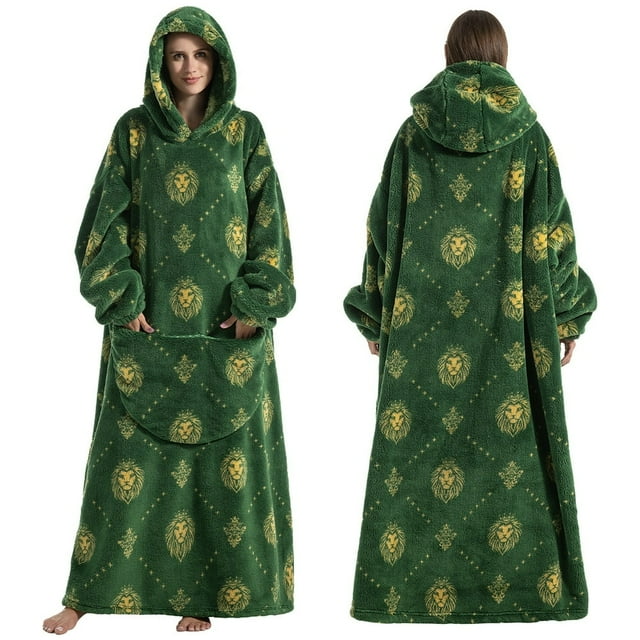 MesaSe Blanket Hoodie Sweatshirt with Pocket Lining Fluffy Oversized Blanket Hoodie Cute Print Wearable Hooded Blanket Cozy Warm Hoodie Sweater Blanket One Size Wearable Blanket Unisex Bl