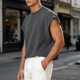 thumbnail image 4 of LIaqionyy Men's Sleeveless Shirts Crop Vest Top Crew Neck Comfortable Loose Running Pullover Tank Tops Clothes, 4 of 8