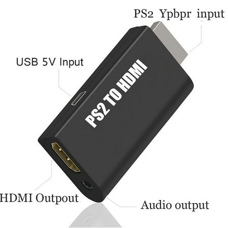 Adaptateur convertisseur PS2 vers HDMI, convertisseur PS2 vers HDMI avec  sortie audio 3,5 mm pour moniteur HDTV HDMI prend en charge tous les modes  d'affichage PS2